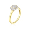 Thumbnail Image 2 of 9ct Yellow Gold 0.20ct Diamond Cushion Cluster Ring