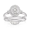 Thumbnail Image 0 of Perfect Fit 9ct White Gold 0.33ct Oval Cluster Halo Bridal Set