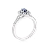 Thumbnail Image 2 of Perfect Fit 9ct White Gold Sapphire Oval Double Halo 0.15ct Diamond Bridal Set
