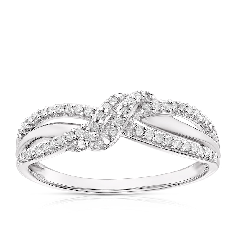 9ct White Gold 0.15ct Diamond Knot Eternity Ring | H.Samuel