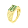 Thumbnail Image 2 of Men's Sterling Silver & 18ct Gold Plated Vermeil Emerald Green Coloured Glass Ring