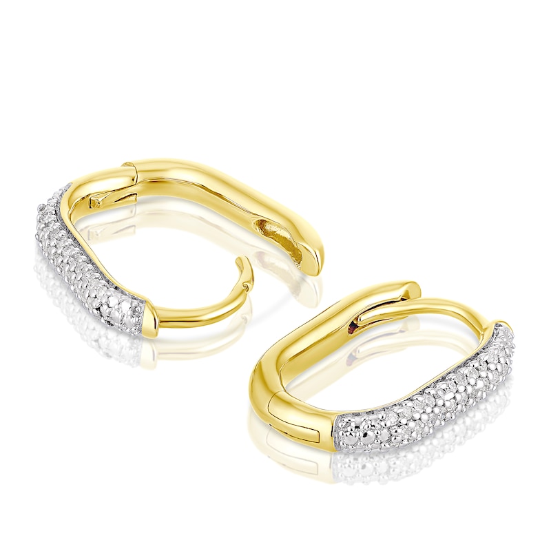 Silver Gold Vermeil 0.10ct Diamond Square Drop Earrings