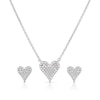 Thumbnail Image 1 of Sterling Silver 0.10ct Diamond Heart Earrings & Pendant Gift Set