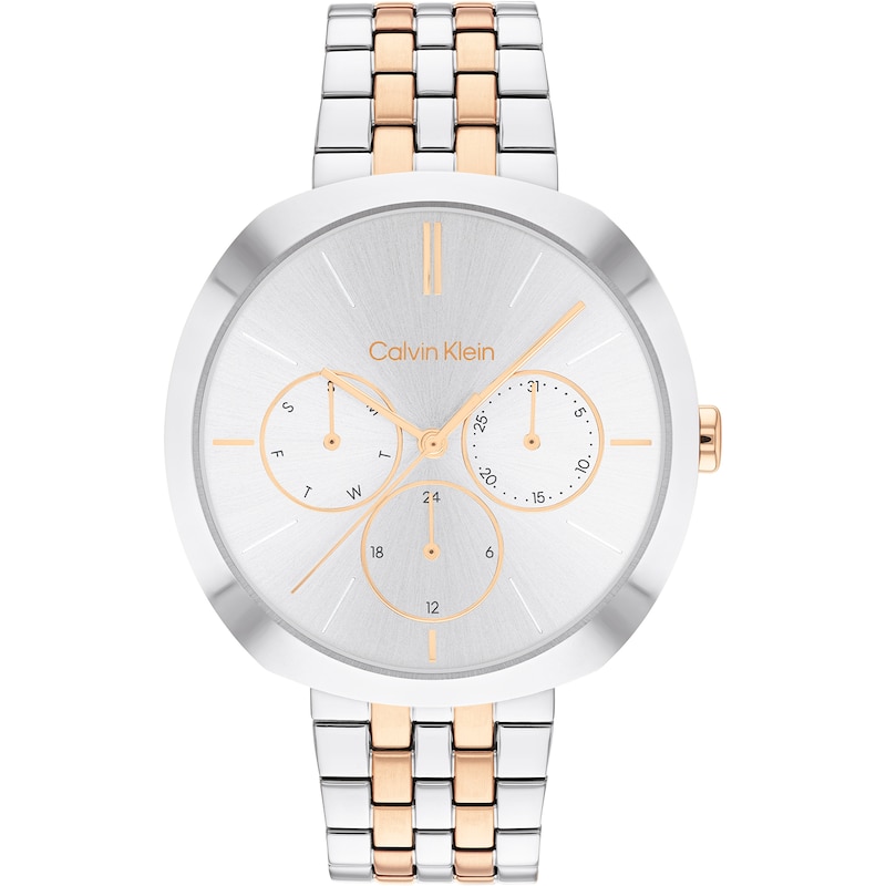 Calvin Klein Ladies' Silver Dial & Two Tone Stainless Steel Watch