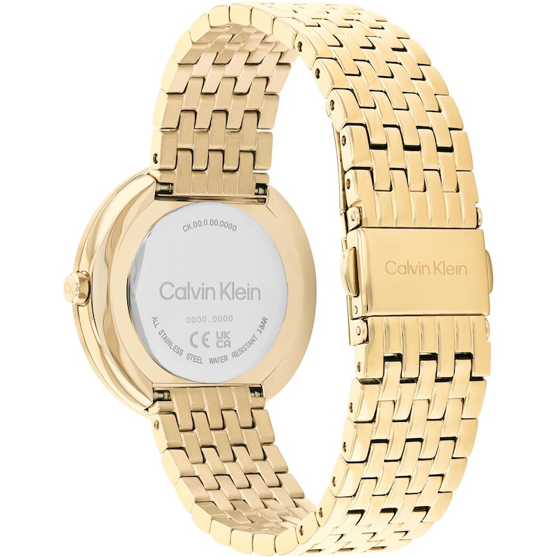 Calvin Klein Ladies' White Dial & Gold Tone Stainless Steel Watch