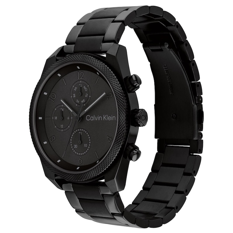 Main Image 3 of Calvin Klein Impact Men's Black Chronograph Dial Black IP Bracelet Watch