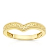 Thumbnail Image 1 of 9ct Yellow Gold Textured Vintage Pattern Wishbone Ring