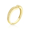 Thumbnail Image 2 of 9ct Yellow Gold Textured Vintage Pattern Wishbone Ring