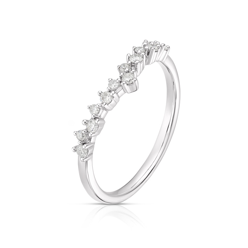 9ct White 0.15ct Diamond Shaped Wedding Band | H.Samuel