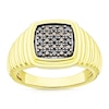 Thumbnail Image 0 of Men's Sterling Silver & 18ct Gold Plated Vermeil Black 0.15ct Diamond Signet Ring