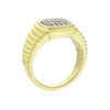 Thumbnail Image 2 of Men's Sterling Silver & 18ct Gold Plated Vermeil Black 0.15ct Diamond Signet Ring