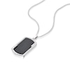 Thumbnail Image 2 of Men's Sterling Silver Onyx Cubic Zirconia Dog Tag Pendant Necklace