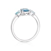 Thumbnail Image 3 of 9ct White Gold London and Swiss Blue Topaz Oval and Pear Cut Three Stone Ring