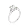 Thumbnail Image 1 of 9ct White Gold Emerald-Cut Green Amethyst and Diamonds Ring