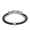 Thumbnail Image 0 of Fossil Men's Double Chain Black Plaited Leather & Stainless Steel Chain Bracelet