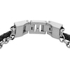 Thumbnail Image 2 of Fossil Men's Double Chain Black Plaited Leather & Stainless Steel Chain Bracelet
