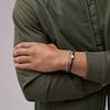 Thumbnail Image 3 of Fossil Men's Double Chain Black Plaited Leather & Stainless Steel Chain Bracelet