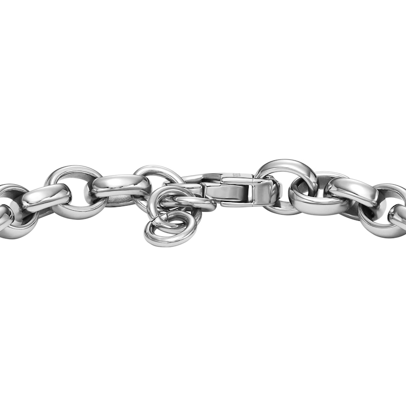 Fossil Harlow Men's Stainless Steel Paper link ID Chain Bracelet