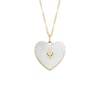 Thumbnail Image 0 of Fossil Ladies' White Heart Pendant Gold Tone Spiga Chain Necklace