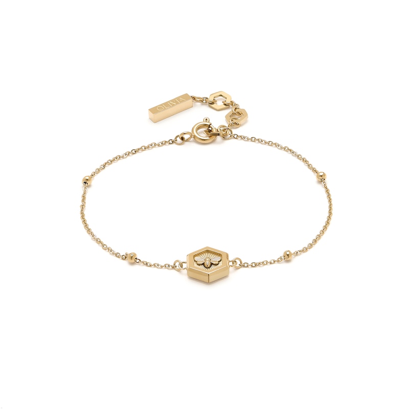 Olivia Burton Minima Bee Ladies' Gold IP Bracelet