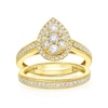 Thumbnail Image 0 of Perfect Fit 9ct Yellow Gold 0.66ct Total Diamond Pear Bridal Set