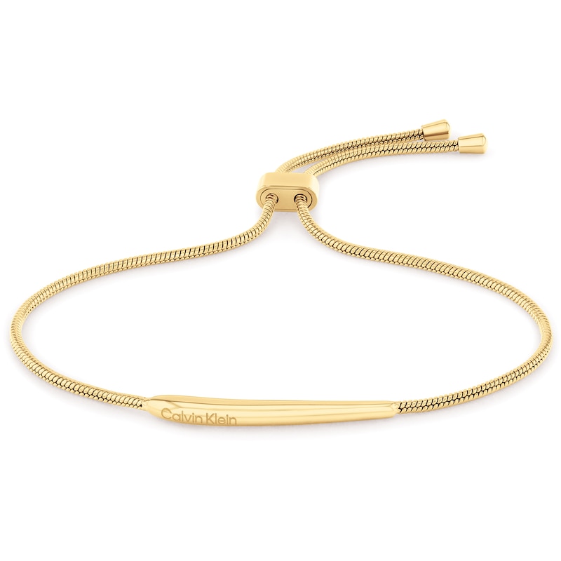 Calvin Klein Ladies' Gold-Tone Stainless Steel Drop Bolo Bracelet
