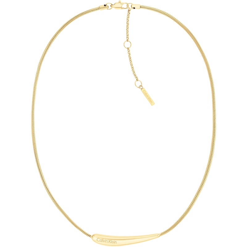 Main Image 1 of Calvin Klein Ladies' Gold-Tone Stainless Steel Drop Pendant Necklace