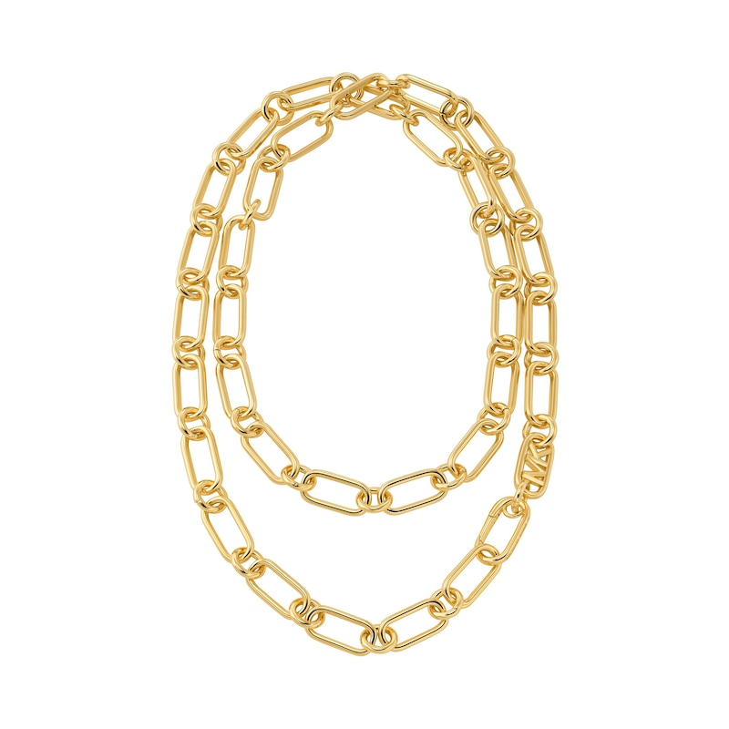 Michael Kors Ladies' Statement Link 14ct Gold Plated Chain Double Layer Necklace
