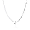 Thumbnail Image 0 of Stainless Steel Faux Pearl & Chain Toggle Necklace