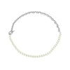 Thumbnail Image 1 of Stainless Steel Faux Pearl & Chain Toggle Necklace