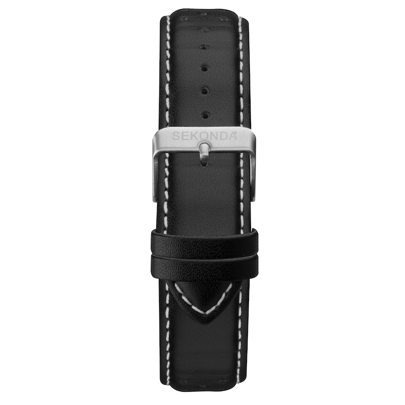 Sekonda Velocity Men's Chronograph Black Leather Strap Watch | H.Samuel