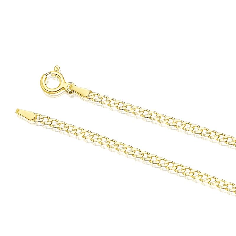 Sterling Silver & 18ct Gold Plated Vermeil 60 Gauge 18 Inch Curb Chain Necklace
