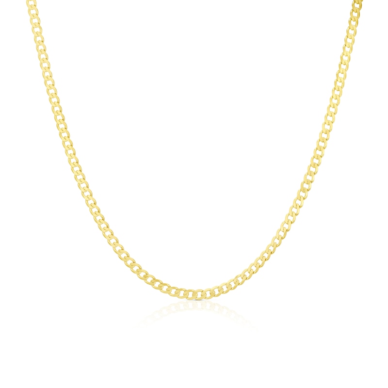 Main Image 1 of Sterling Silver & 18ct Gold Plated Vermeil 80 Gauge 22 Inch Curb Chain Necklace