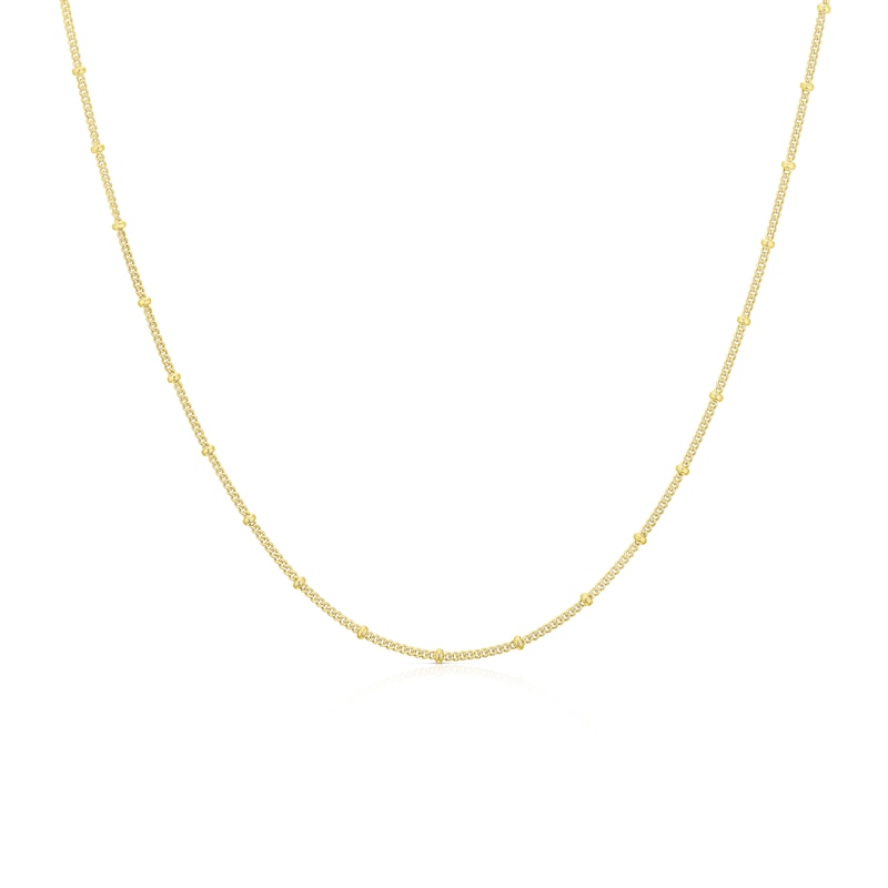 Sterling Silver & 18ct Gold Plated Vermeil 35 Gauge 18 Inch Trace Chain Necklace