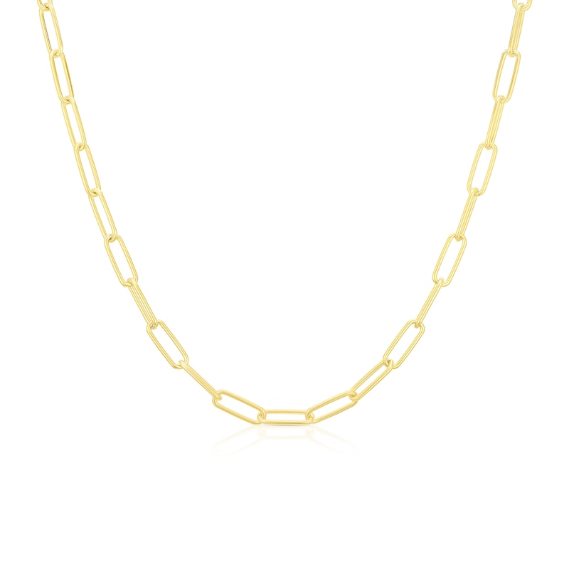 Sterling Silver & 18ct Gold Plated Vermeil 110 Gauge 18 Inch Paper Link Chain Necklace