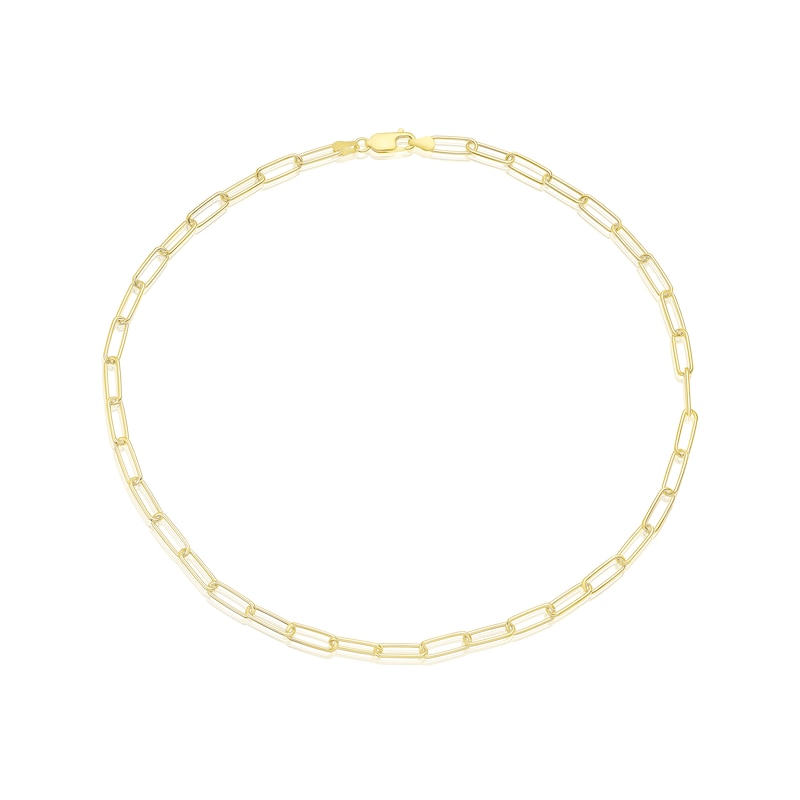 Main Image 2 of Sterling Silver & 18ct Gold Plated Vermeil 110 Gauge 20 Inch Paper Link Chain Necklace