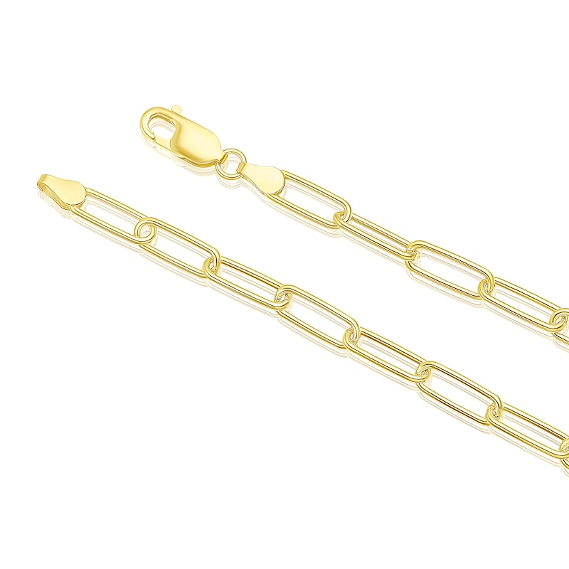 Main Image 3 of Sterling Silver & 18ct Gold Plated Vermeil 110 Gauge 20 Inch Paper Link Chain Necklace