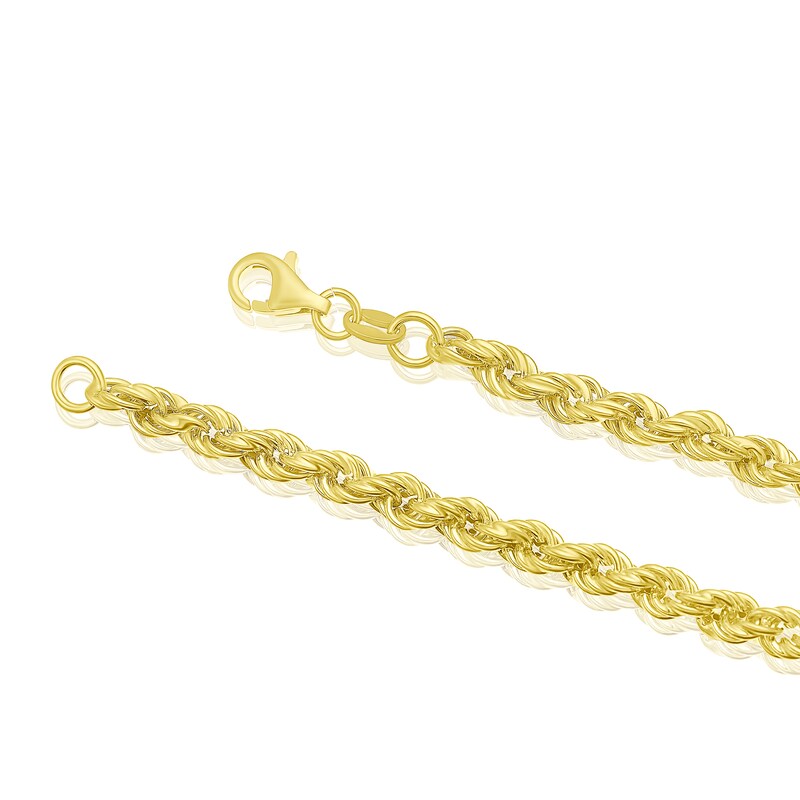 Main Image 3 of Sterling Silver & 18ct Gold Plated Vermeil 80 Gauge 7.25&quot; Rope Chain Bracelet