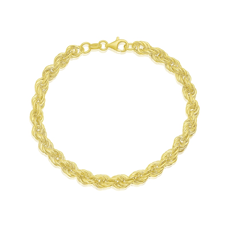 Sterling Silver & 18ct Gold Plated Vermeil 100 Gauge 7.25 Inch Rope Chain Bracelet