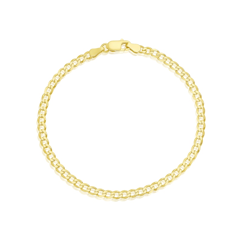 Main Image 1 of Sterling Silver & 18ct Gold Plated Vermeil 80 Gauge 7.25 Inch Curb Chain Bracelet