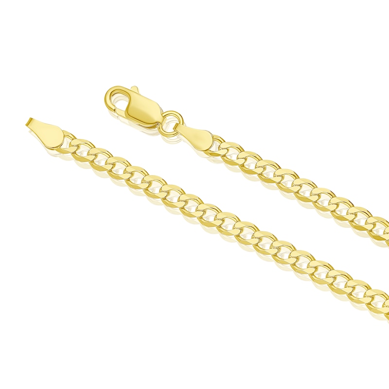 Main Image 3 of Sterling Silver & 18ct Gold Plated Vermeil 80 Gauge 7.25 Inch Curb Chain Bracelet