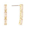 Thumbnail Image 0 of Gold Plated Cubic Zirconia Triple Bar Drop Earrings
