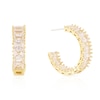 Thumbnail Image 0 of Gold Plated Cubic Zirconia Bar Chunky Hoop Earrings