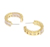 Thumbnail Image 1 of Gold Plated Cubic Zirconia Bar Chunky Hoop Earrings
