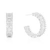 Thumbnail Image 0 of Silver Plated Cubic Zirconia Bar Chunky Hoop Earrings