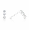 Thumbnail Image 0 of Sterling Silver Cubic Zirconia 3 Stone Stud Earrings