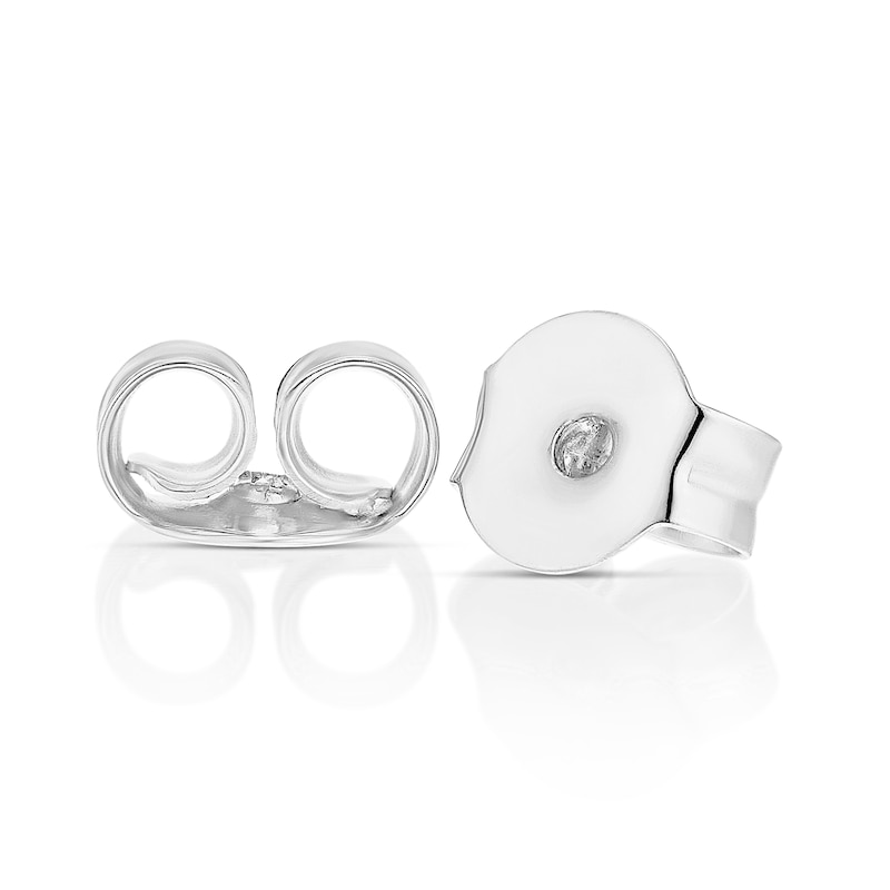 Sterling Silver Cubic Zirconia 3 Stone Stud Earrings