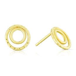 9ct Yellow Gold Double Circle Stud Earrings