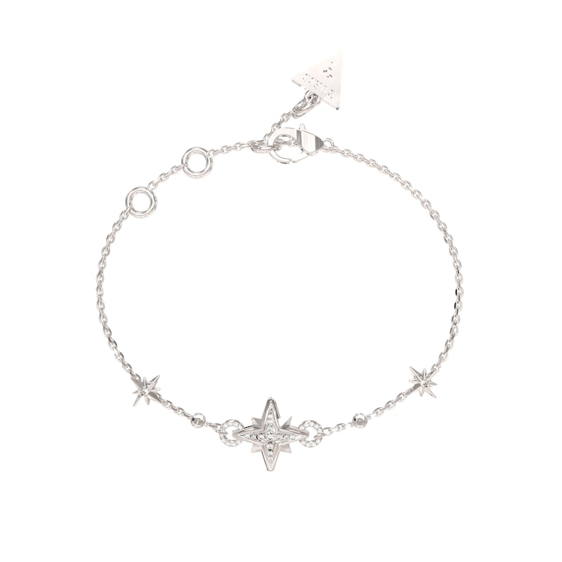 Main Image 1 of Guess Ladies' Silver Tone Stone Set Central Star Bracelet