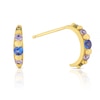 Thumbnail Image 0 of Sterling Silver & 18ct Gold Plated Vermeil Ombré Blue Cubic Zirconia Stud Earrings